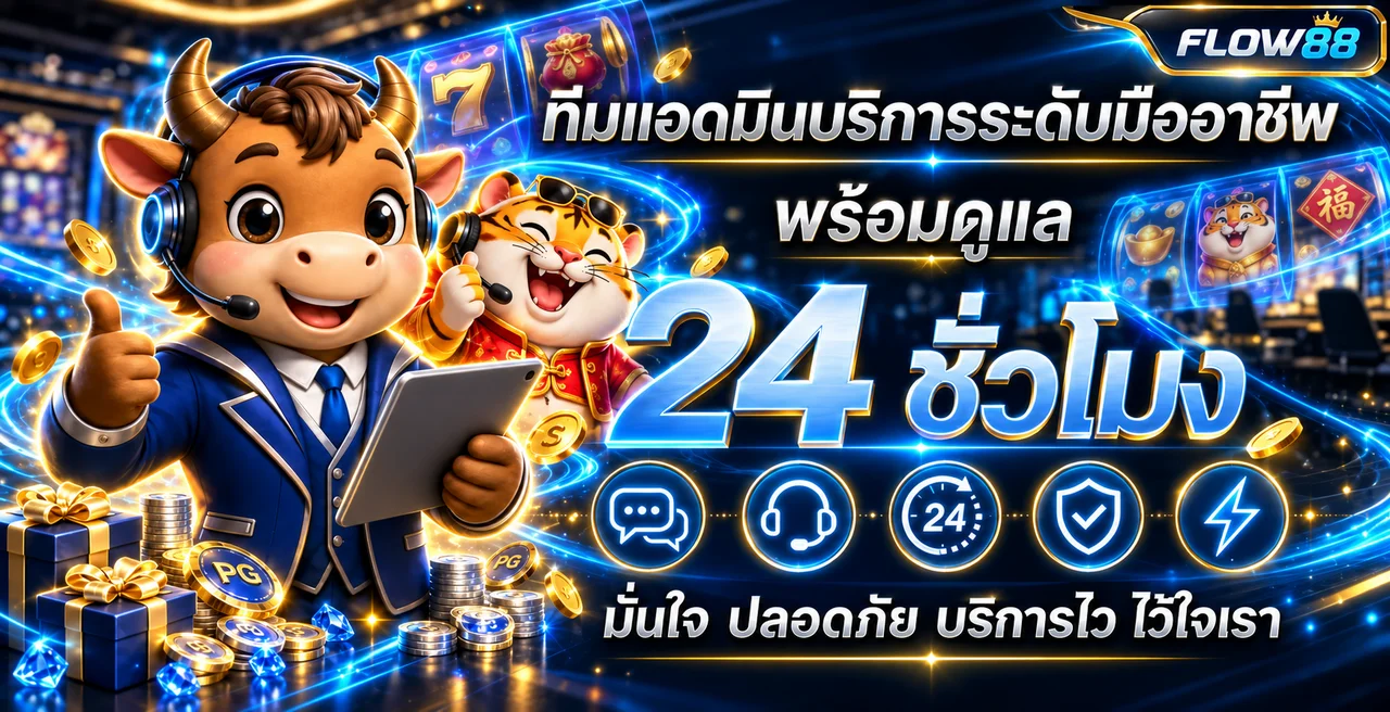 ทีมบริการ FLOW88 กับตัวละคร PG Soft ตลอด 24 ชั่วโมง